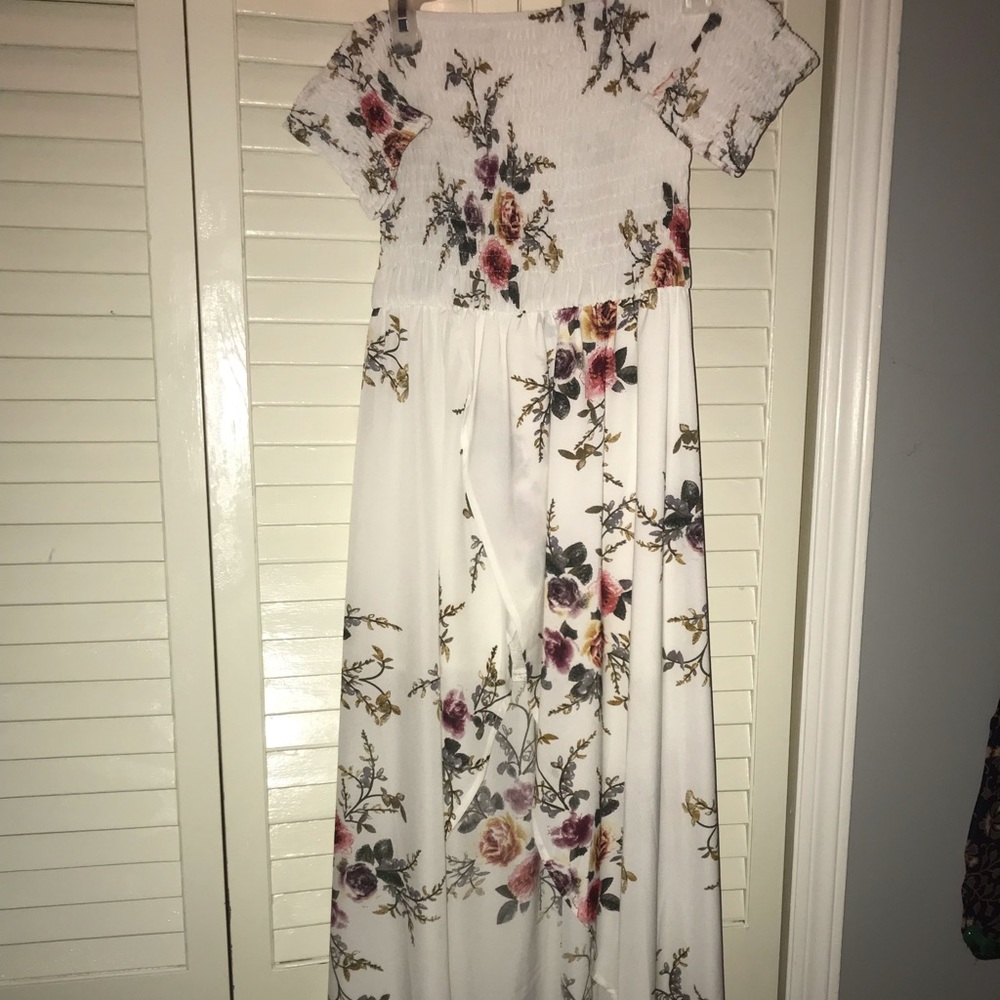 White Lace High Low Dress